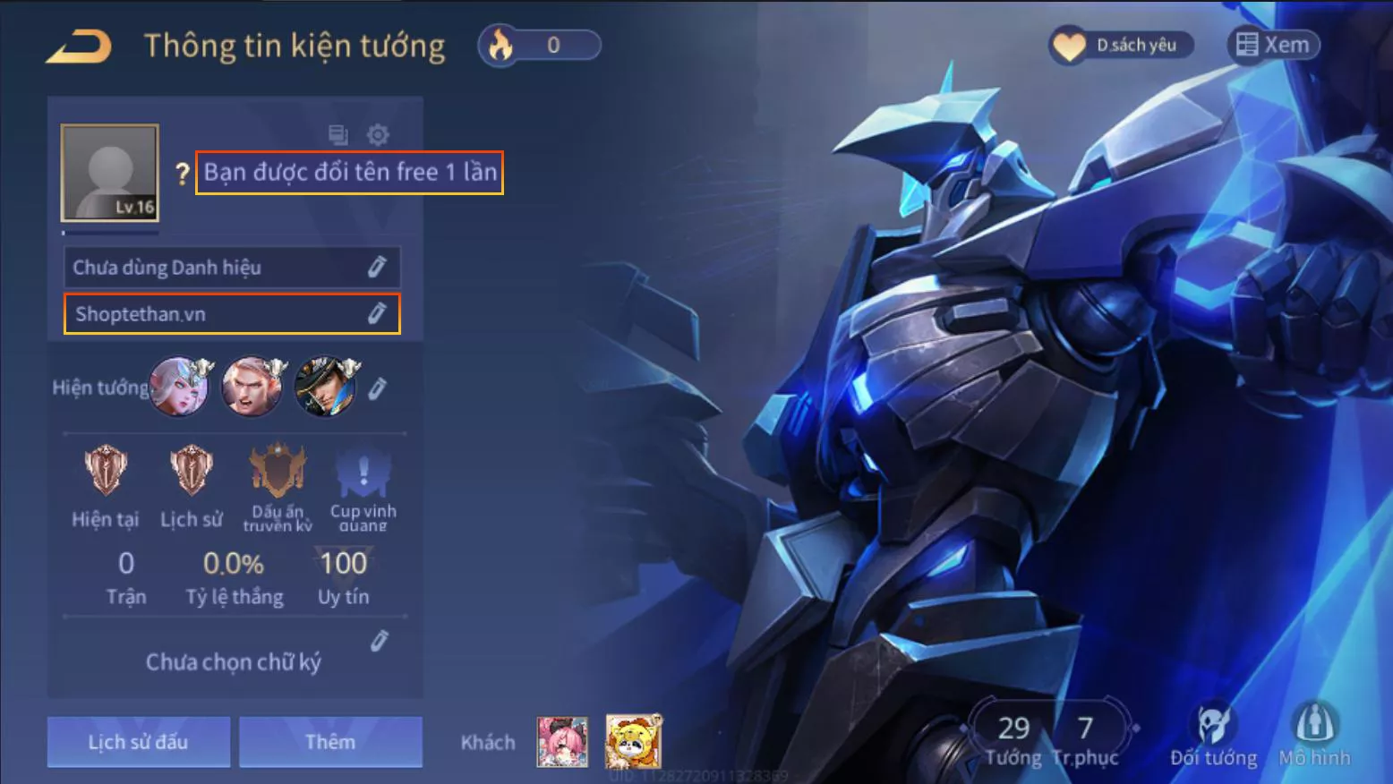 ACC REG LQ: Elsu sứ giả tận thế, sẵn tướng, free đổi tên, trắng thông tin… bao ban bao back